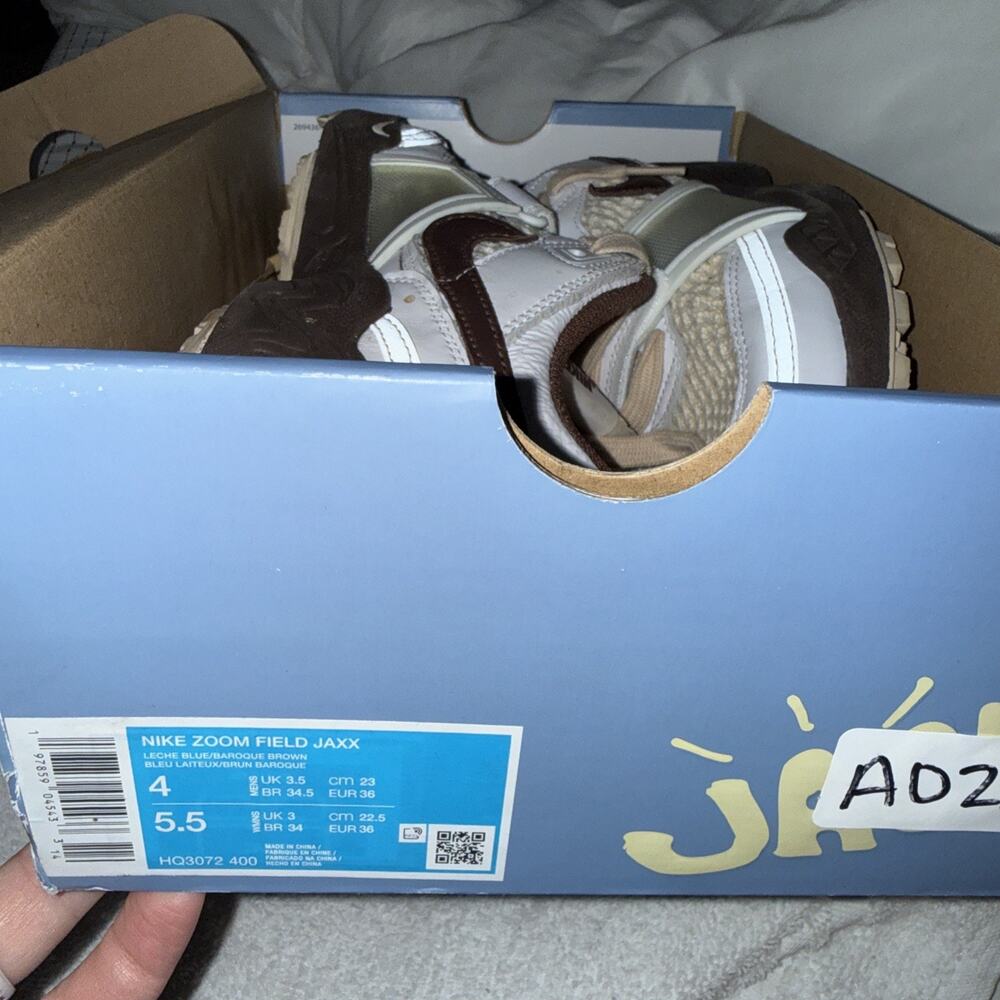 Nike Travis Scott Zoom Field Jaxx Lace-Up Light Chocolate HQ3073-100 Size 4 - Picture 2 of 8